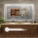 60*36 Tempered Glass,Frameless, Anti-Fog, Dimmable, Backlit + Front Lit LED Vanity Mirror