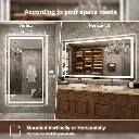 60*36 Tempered Glass,Frameless, Anti-Fog, Dimmable, Backlit + Front Lit LED Vanity Mirror