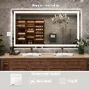 60*36 Tempered Glass,Frameless, Anti-Fog, Dimmable, Backlit + Front Lit LED Vanity Mirror
