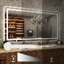 60*36 Tempered Glass,Frameless, Anti-Fog, Dimmable, Backlit + Front Lit LED Vanity Mirror