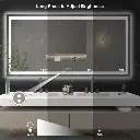 72*36 Tempered Glass,Frameless, Anti-Fog, Dimmable, Backlit + Front Lit LED Vanity Mirror