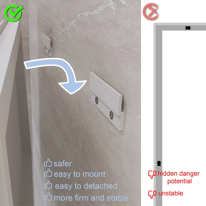 72*36 Tempered Glass,Frameless, Anti-Fog, Dimmable, Backlit + Front Lit LED Vanity Mirror