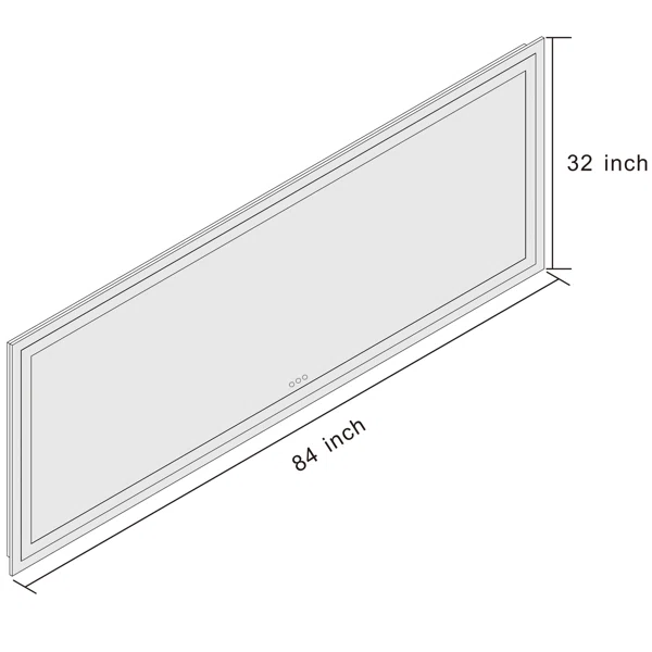 72*32 Tempered Glass,Frameless, Anti-Fog, Dimmable, Backlit + Front Lit LED Vanity Mirror