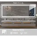 72*32 Tempered Glass,Frameless, Anti-Fog, Dimmable, Backlit + Front Lit LED Vanity Mirror