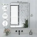 22" x 30" Filleted Corner Wall Mounted Mirror, Bathroom Mirror, Vanity Wall Mirror With Aluminum Frame