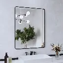36" x 28" Black Vanity Wall Mirror With Metal Frame