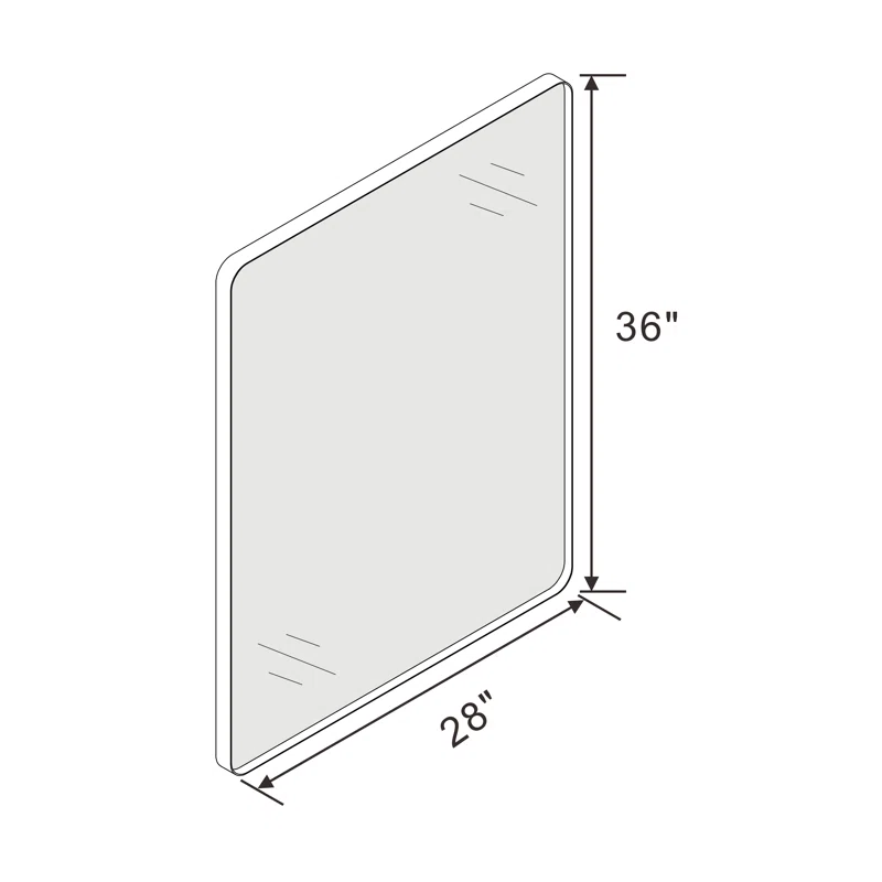 36" x 28" Black Vanity Wall Mirror With Metal Frame