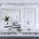 55" x 30" Filleted Corner Wall Mounted Mirror, Bathroom Mirror, Vanity Wall Mirror With Aluminum Frame