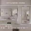 60" x 28" Filleted Corner Wall Mounted Mirror, Bathroom Mirror, Vanity Wall Mirror With Aluminum Frame