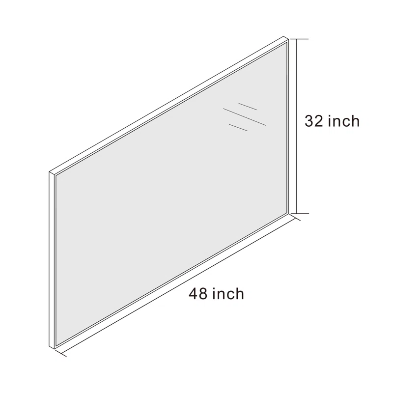 48" x 32" Lesamuel Wall Mounted Vanity Mirror w/ Aluminum Frame for Bedroom, Entryway, Living Room