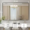 48" x 32" Lesamuel Wall Mounted Vanity Mirror w/ Aluminum Frame for Bedroom, Entryway, Living Room