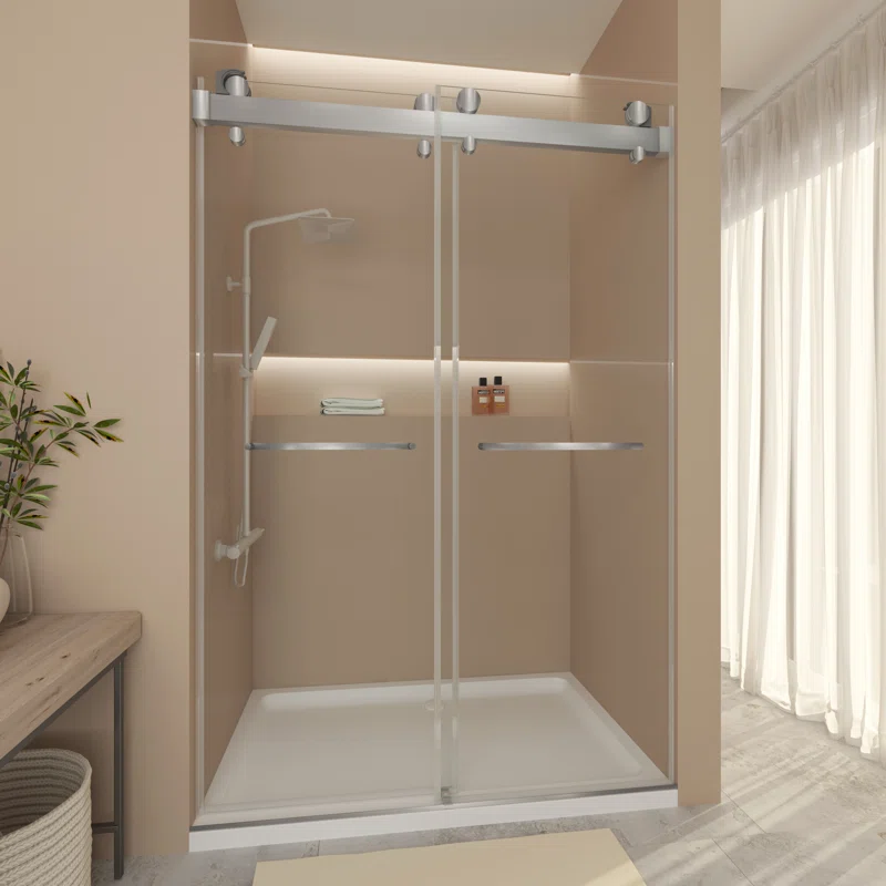 60" W x 79" in H Frameless Shower Door with Advanced Closing System