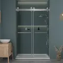 60" W x 79" in H Frameless Shower Door with Advanced Closing System