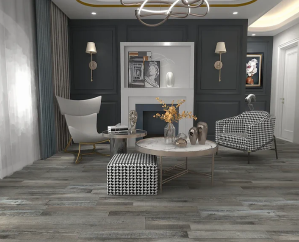 TYAS-403 Blacksmith Oak-Tyann 6MM SPC Flooring | 7"x48" Planks, Embossed Texture, 20Mil Wear Layer, Urethane Finish, Valinge 2G Locking, 15-35 Year Warranty, 40 Lbs/Box,100% Waterproof