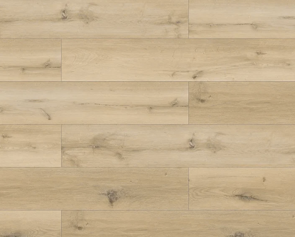 TYAS-410 Seaside Beige-Tyann 6MM SPC Flooring | 7"x48" Planks, Embossed Texture, 20Mil Wear Layer, Urethane Finish, Valinge 2G Locking, 15-35 Year Warranty, 40 Lbs/Box,100% Waterproof