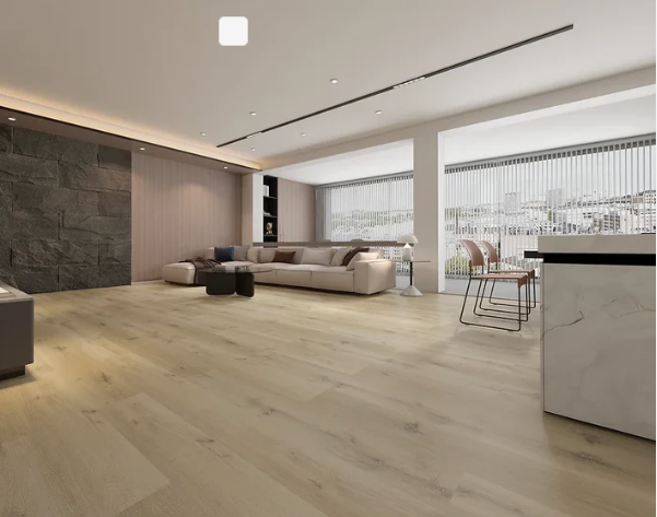 TYAS-410 Seaside Beige-Tyann 6MM SPC Flooring | 7"x48" Planks, Embossed Texture, 20Mil Wear Layer, Urethane Finish, Valinge 2G Locking, 15-35 Year Warranty, 40 Lbs/Box,100% Waterproof