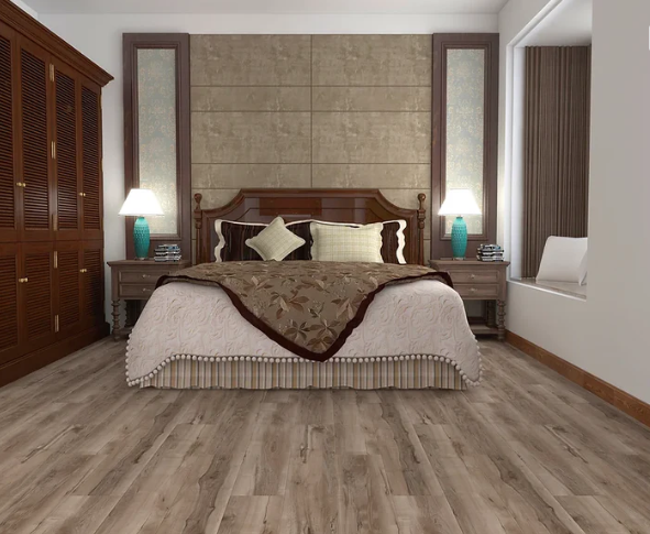 TYAS-406 Wellington - Tyann 6MM SPC Flooring | 7"x48" Planks, Embossed Texture, 20Mil Wear Layer, Urethane Finish, Valinge 2G Locking, 15-35 Year Warranty, 40 Lbs/Box,100% Waterproof