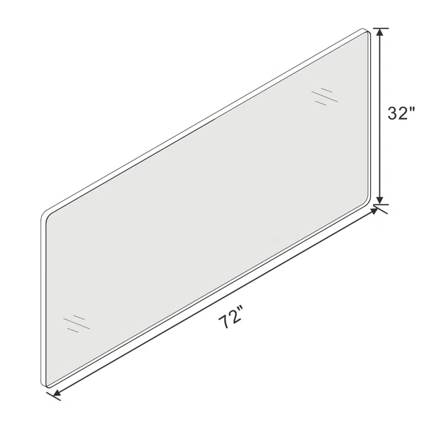 72" x 32" Black Vanity Wall Mirror With Metal Frame