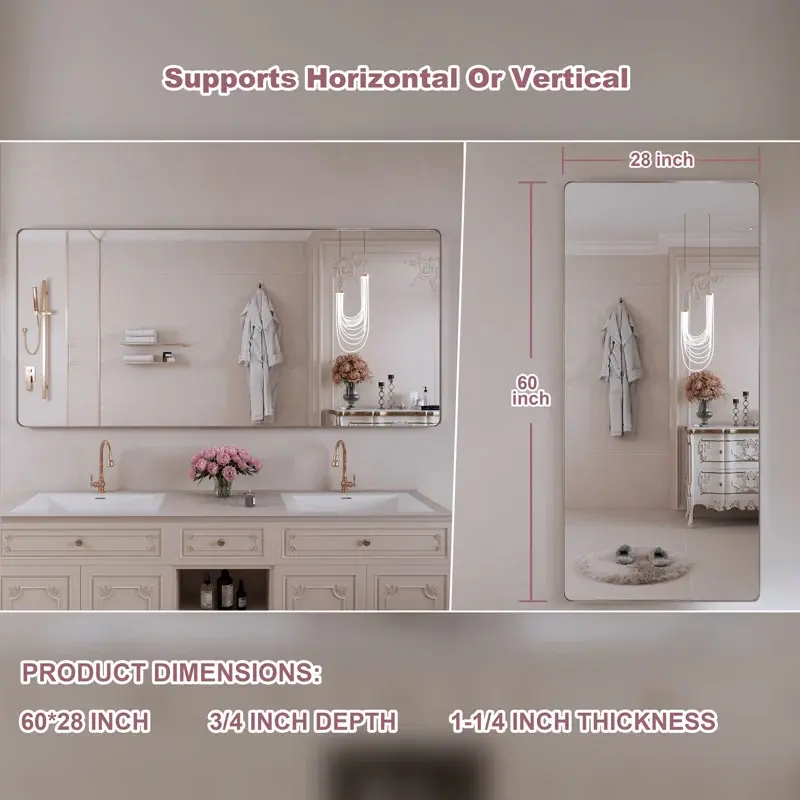 Filleted+Corner+Wall+Mounted+Mirror,+Bathroom+Mirror,+Vanity+Wall+Mirror+With+Aluminum+Frame,+28_+x+59_,+Brushed+Nickel (2).webp