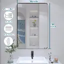 24" x 36"  Filleted Corner Wall Mounted Mirror, Bathroom Mirror, Vanity Wall Mirror With Aluminum Frame