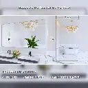 55" x 30" Filleted Corner Wall Mounted Mirror, Bathroom Mirror, Vanity Wall Mirror With Aluminum Frame