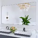 55" x 30" Filleted Corner Wall Mounted Mirror, Bathroom Mirror, Vanity Wall Mirror With Aluminum Frame