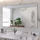 72" x 40" Filleted Corner Wall Mounted Mirror, Bathroom Mirror, Vanity Wall Mirror With Aluminum Frame