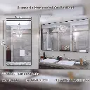72" x 40" Filleted Corner Wall Mounted Mirror, Bathroom Mirror, Vanity Wall Mirror With Aluminum Frame