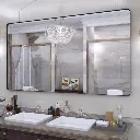 72" x 40" Filleted Corner Wall Mounted Mirror, Bathroom Mirror, Vanity Wall Mirror With Aluminum Frame