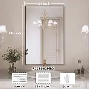 24" x 36" Lesamuel Wall Mounted Vanity Mirror w/ Aluminum Frame for Bedroom, Entryway, Living Room