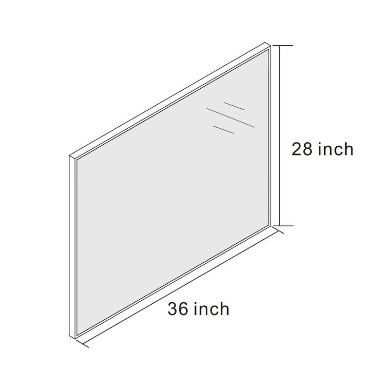 28" x 36" Lesamuel Wall Mounted Vanity Mirror w/ Aluminum Frame for Bedroom, Entryway, Living Room