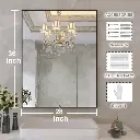 28" x 36" Lesamuel Wall Mounted Vanity Mirror w/ Aluminum Frame for Bedroom, Entryway, Living Room