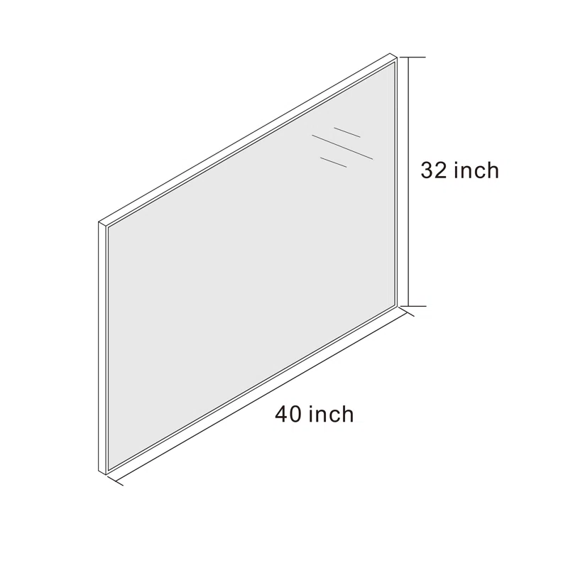 40" x 32" Lesamuel Wall Mounted Vanity Mirror w/ Aluminum Frame for Bedroom, Entryway, Living Room