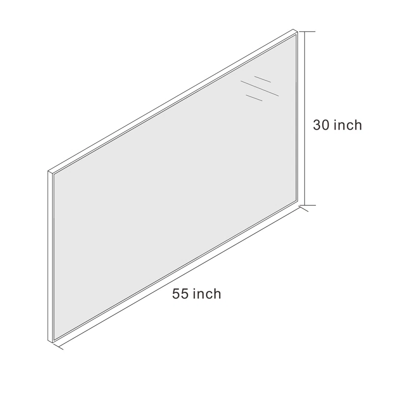 55" x 30" Lesamuel Wall Mounted Vanity Mirror w/ Aluminum Frame for Bedroom, Entryway, Living Room