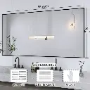 55" x 30" Lesamuel Wall Mounted Vanity Mirror w/ Aluminum Frame for Bedroom, Entryway, Living Room