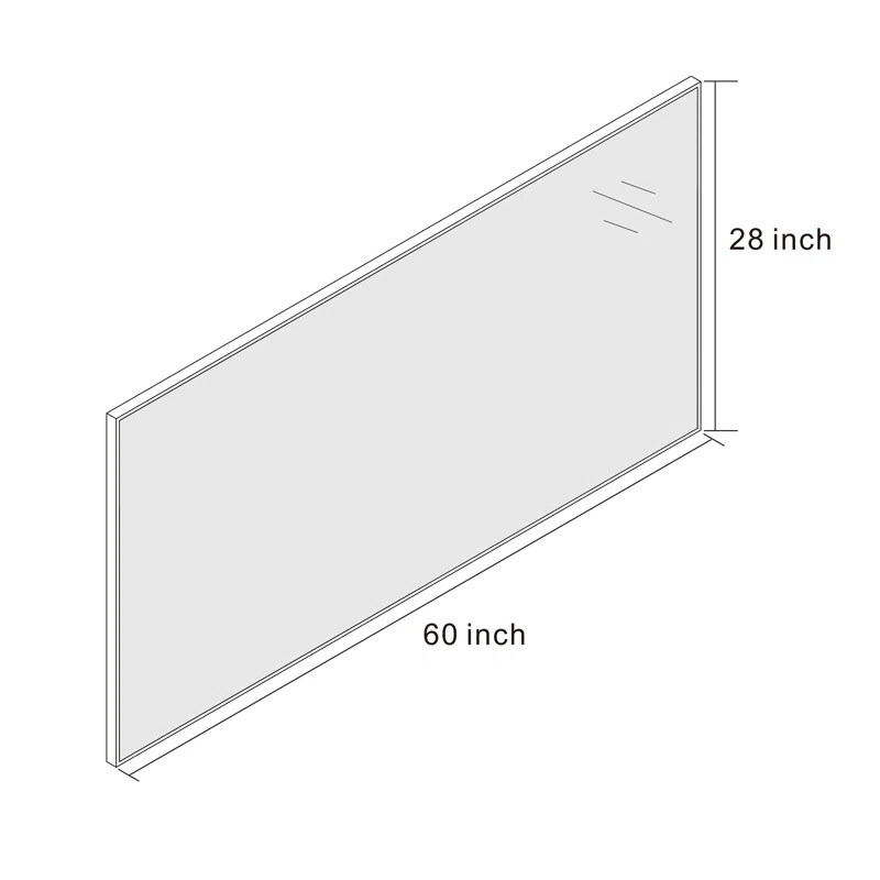 60" x 28" Lesamuel Wall Mounted Vanity Mirror w/ Aluminum Frame for Bedroom, Entryway, Living Room