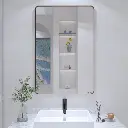 24" x 36" Filleted Corner Wall Mounted Mirror, Bathroom Mirror, Vanity Wall Mirror With Aluminum Frame