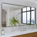 72'' x 36 ''Black Filleted Corner Wall Mounted Mirror, Bathroom Mirror, Vanity Wall Mirror With Metal Frame
