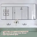 72" x 32" Silver Filleted Corner Wall Mounted Mirror, Bathroom Mirror