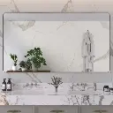 72" x 40" Silver Filleted Corner Wall Mounted Mirror, Bathroom Mirror