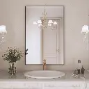 24" x 36" Black Vanity Wall Mirror With Aluminum Frame,Bathroom Mirror