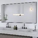 55" x 30" Black Vanity Wall Mirror With Aluminum Frame,Bathroom Mirror