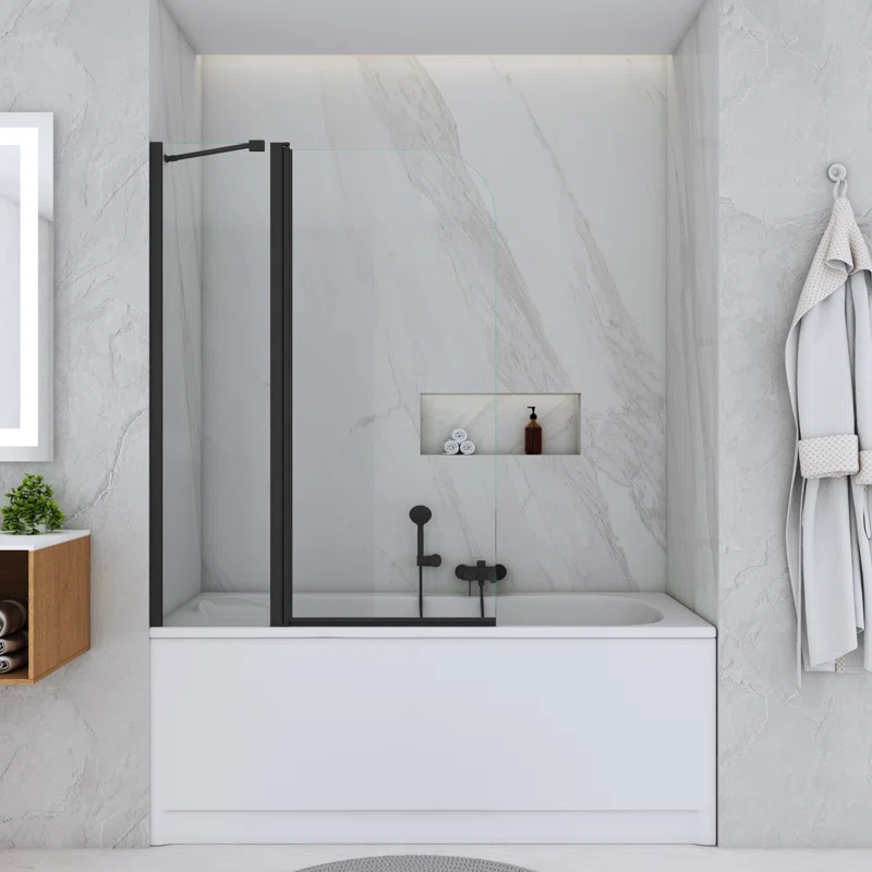 39" W x 55" H Door Frameless Tub Door with