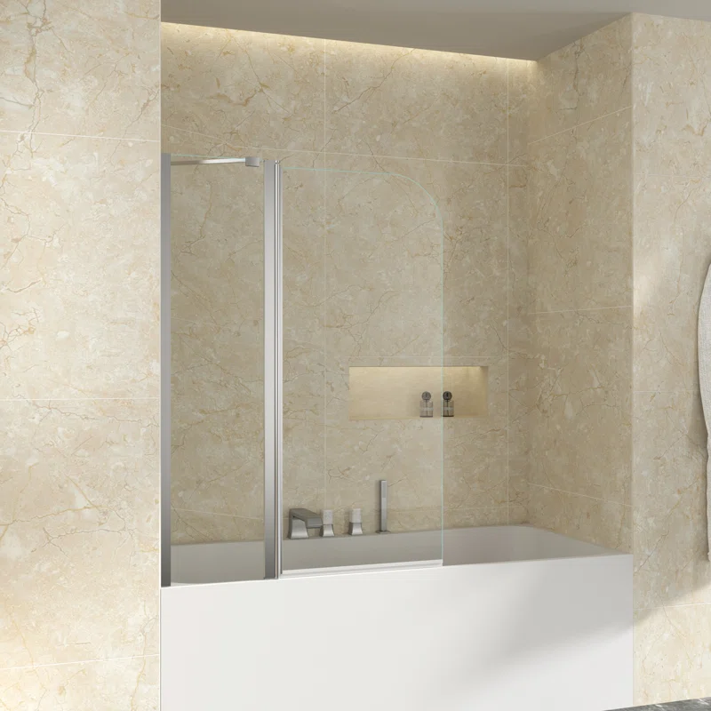 39" W x 55" H Door Frameless Tub Door with
