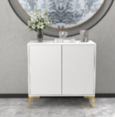 2 Storage Drawer Nightstand End Table Mirrored Accents Solid Wood Wooden