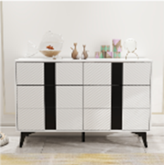 White blister six-drawers dresser cabinet 
