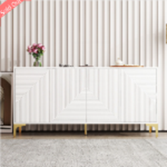 White folio four-door light luxury style side cabinet 