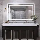 48" x 32" Tempered Glass,Frameless, Anti-Fog, Dimmable, Backlit + Front Lit LED Vanity Mirror 