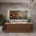 60''x36'' Tempered Glass,Frameless, Anti-Fog, Dimmable, Backlit + Front Lit LED Vanity Mirror 
