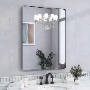 24" x 32" Black Filleted Corner Wall Mounted Mirror, Bathroom Mirror, Vanity Wall Mirror With Metal Frame